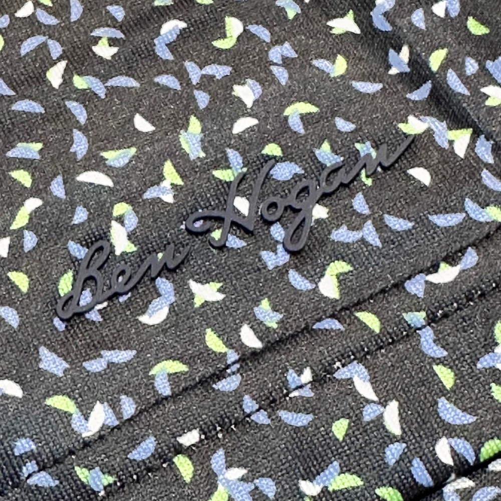 Ben Hogan Performance Mens XL Polo Shirt Peacoat Blue Speckled Print NWT - Picture 4 of 10